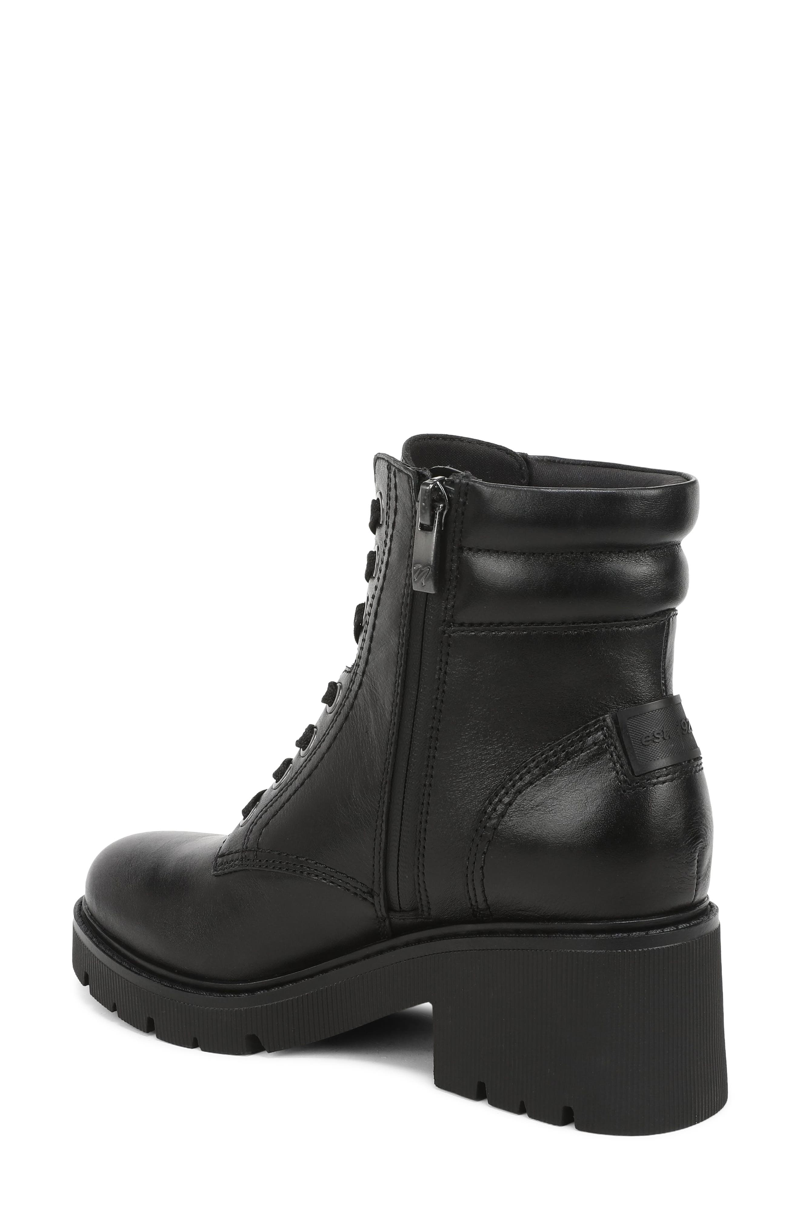 Jovani Lace Up Leather Boot, Alternate, color, BLACK LEATHER