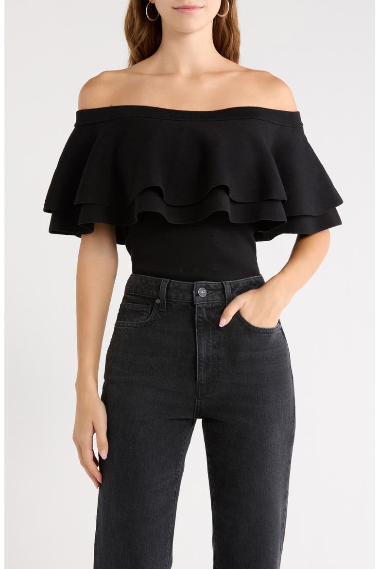 Genoa Kaila Off the Shoulder Top, Main, color, BLACK