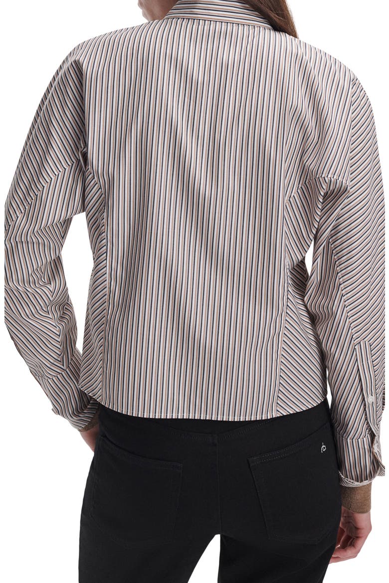 Dustin Striped Cotton Poplin Shirt, Alternate, color, LI BROWN STRIPE