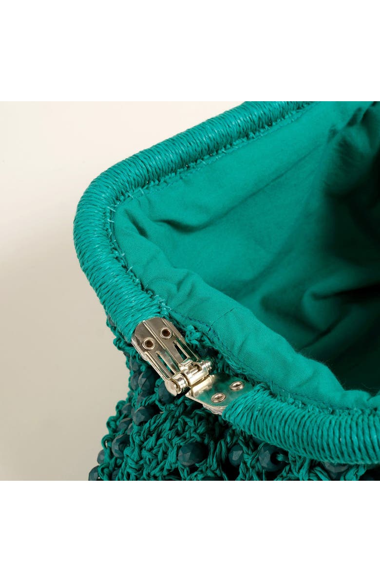 Zsa Zsa Zsu Delhi 100% Raffia Clutch Bag 10 x 6 In, Alternate, color, Green