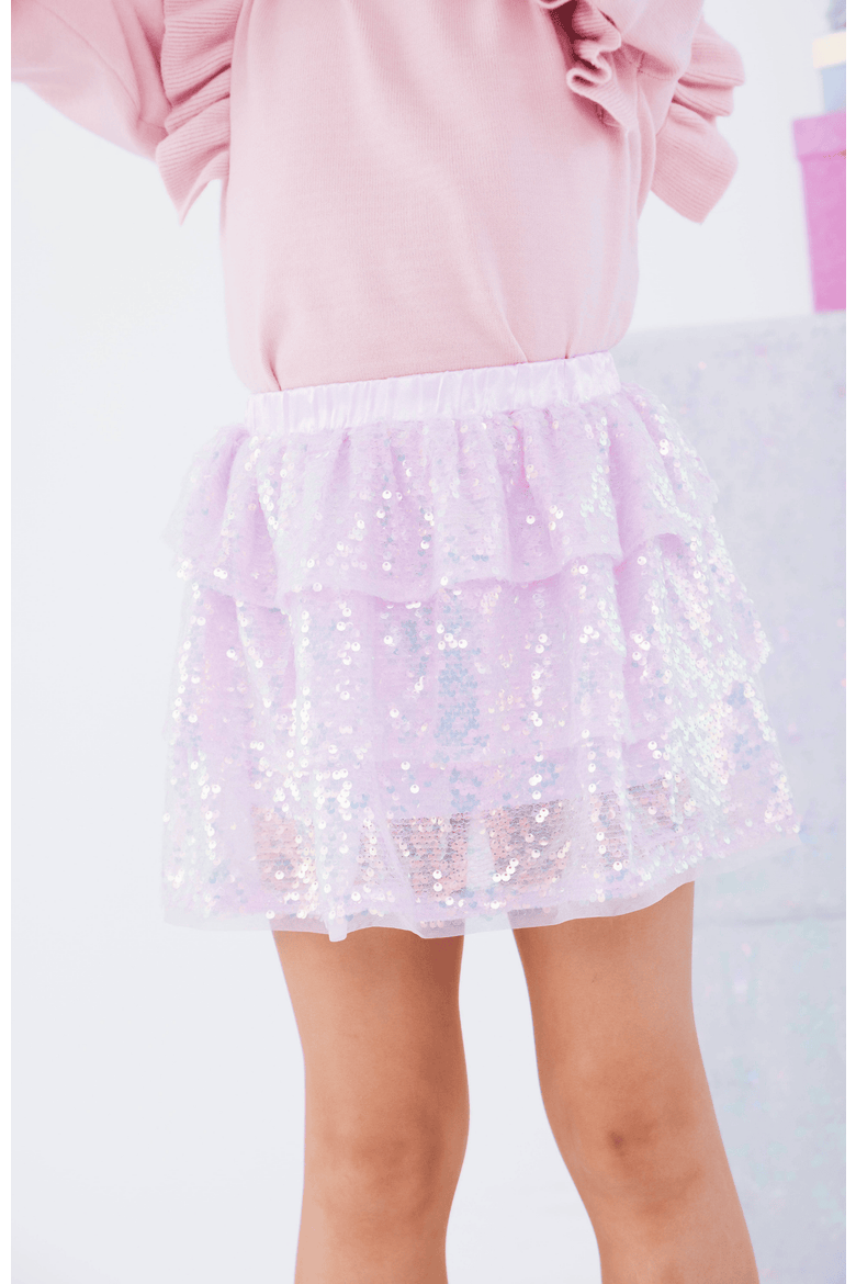 Iridescent Shimmer Sequin Skirt, Alternate, color, Pink