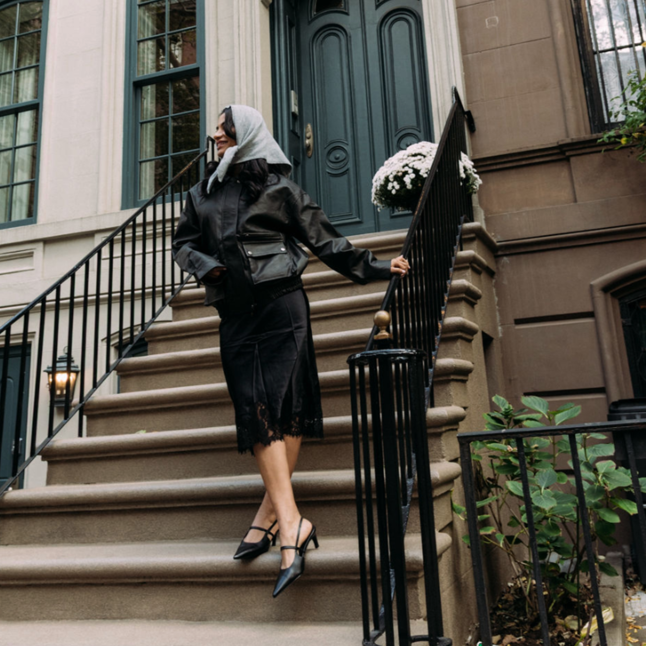 Amie Rafa Connie Slingback Leather Heels, Alternate, color, Black