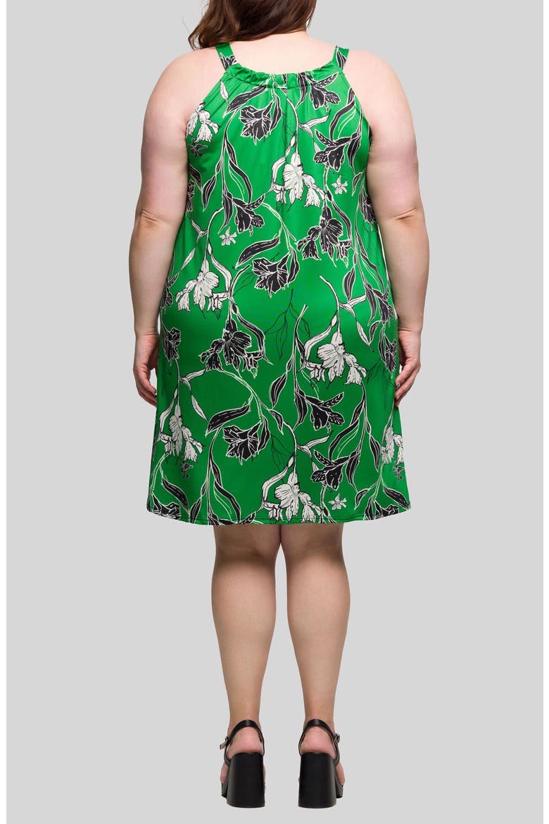 Print Sleeveless Keyhole Cutout Dress, Alternate, color, GREEN MULTI