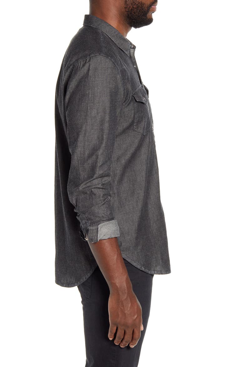 Clint Snap-Up Western Shirt, Alternate, color, BLACK