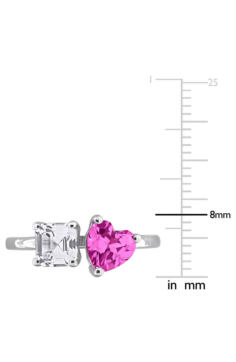 DELMAR Lab Created Pink Sapphire & Lab Created White Sapphire Ring, Alternate, color, Pink