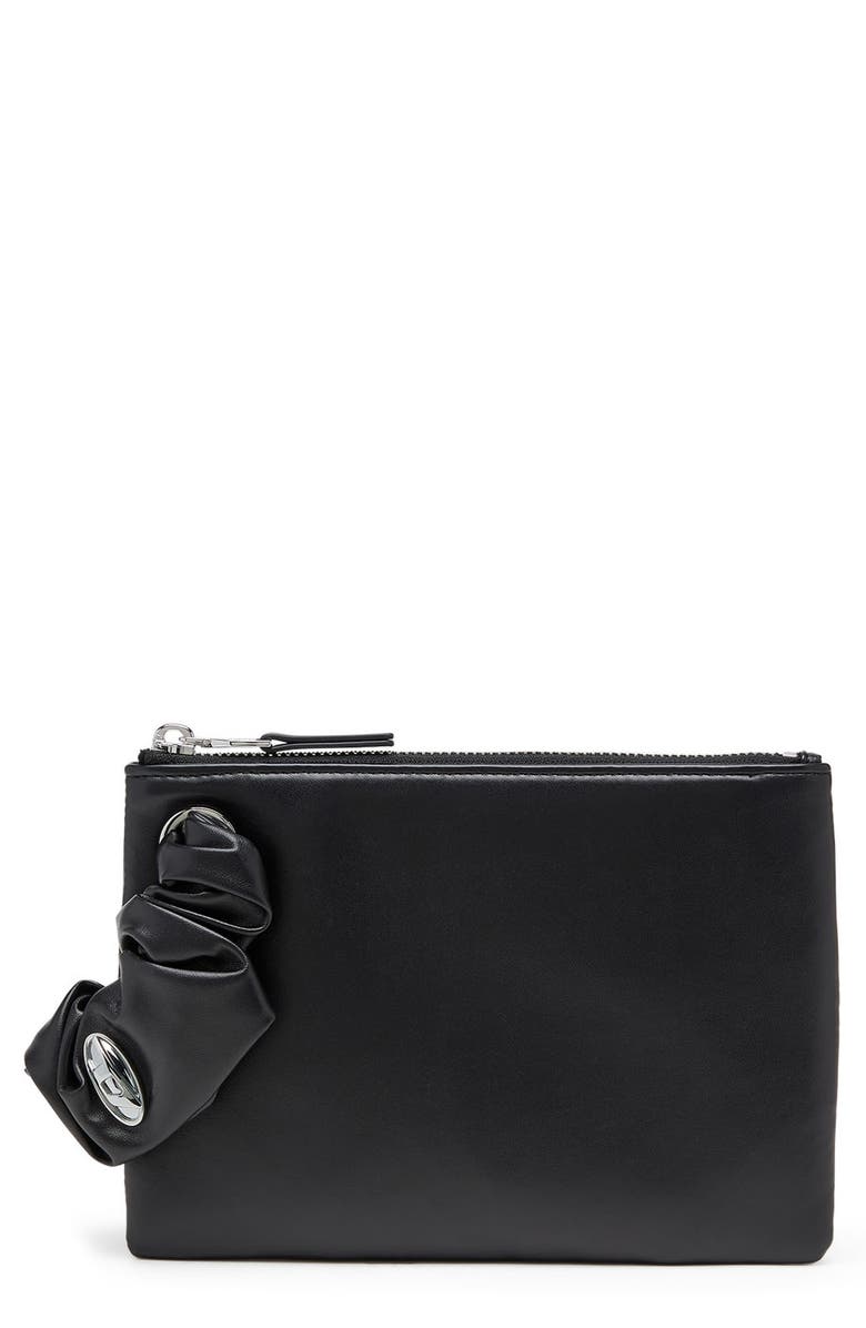DIESEL<sup>®</sup> GRAB-D 2.0 Faux Leather Zip Pouch, Main, color, Black