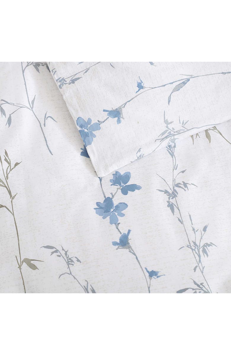 Calvin Klein Wildflower Duvet Cover & Shams Set, Alternate, color, Parchment White/Blue