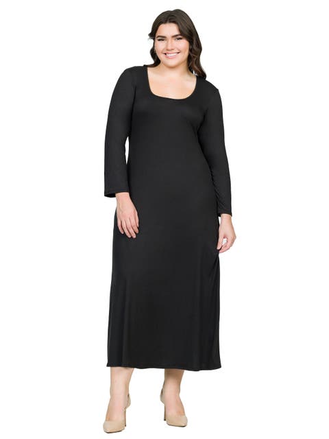 Plus Size Womens Long Sleeve  Maxi Dress