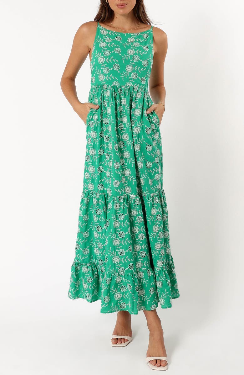 Petal & Pup Jenson Eyelet Tiered Maxi Dress, Main, color, 