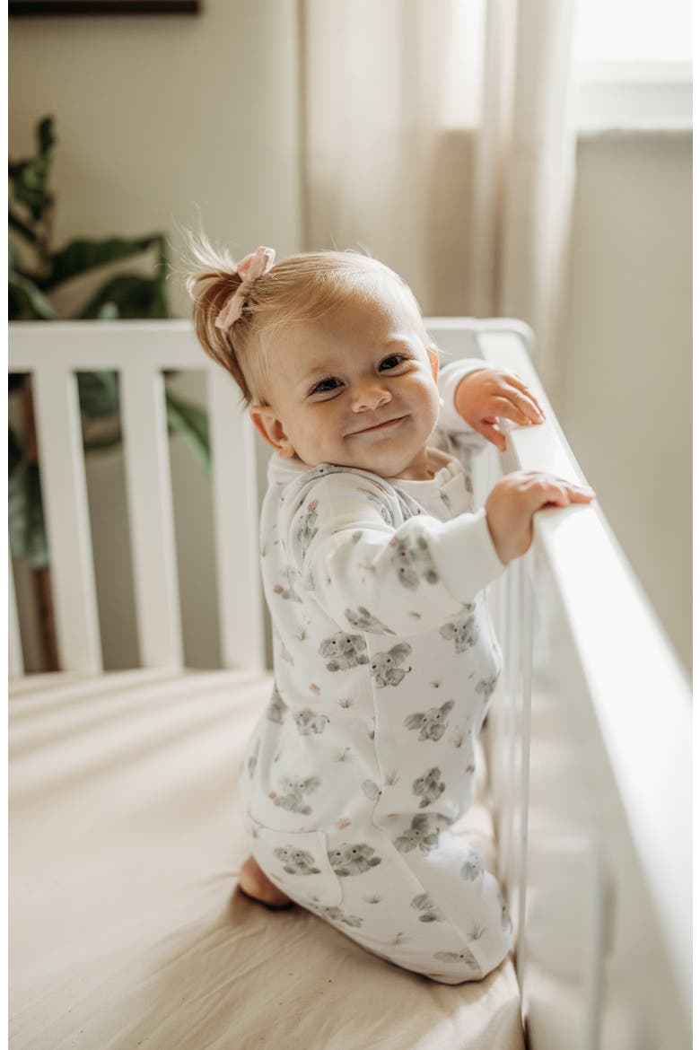 Baby Elephant Organic Cotton Zip Romper, Alternate, color, BABY ELEPHANT