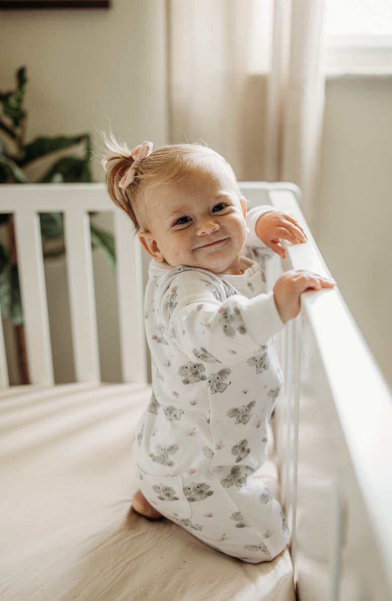 L'ovedbaby Baby Elephant Organic Cotton Zip Romper, Alternate, color, Baby Elephant