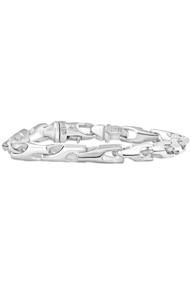 Men's Polished Steel Single Tone Clasp 5.5mm Flexible Link  8.5 " Bracelet, Main, color, Stainless Steel