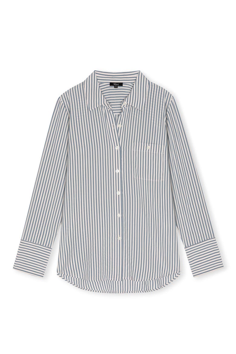 Beck Striped Button-Up Shirt, Alternate, color, IVORY STEEL BLUE STRIPE