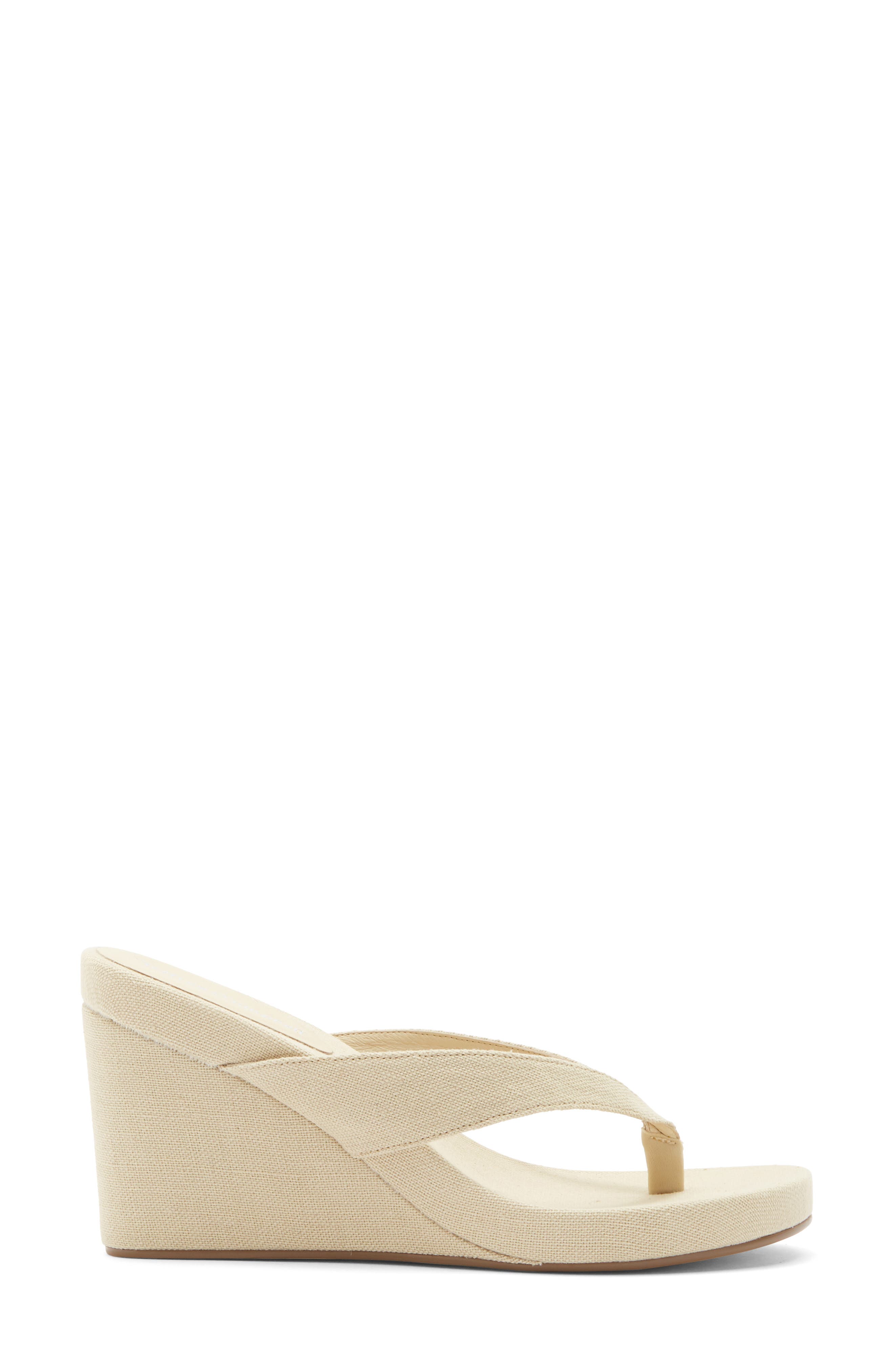 Jeffrey Campbell Liezel Platform Wedge Flip Flop, Alternate, color, Beige Canvas