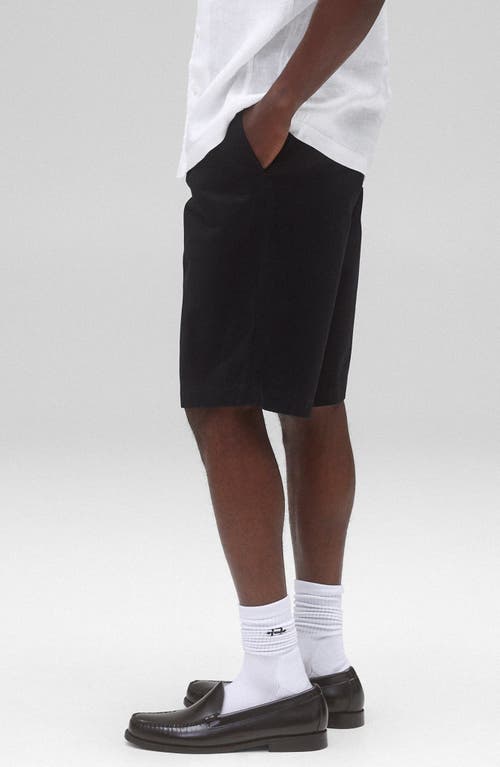 Reigning Champ Sophomore Relaxed Fit Pleated Cotton Twill Chino Shorts In Black