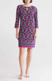 SANDRA DARREN Keyhole Print Shift Dress
