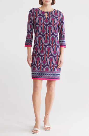 SANDRA DARREN Keyhole Print Shift Dress