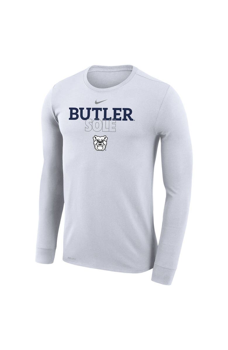Nike White Butler Bulldogs 2023 On Court Bench Long Sleeve T-Shirt, Alternate, color, 