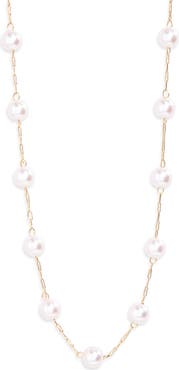 NORDSTROM RACK Faux Pearl Station Necklace