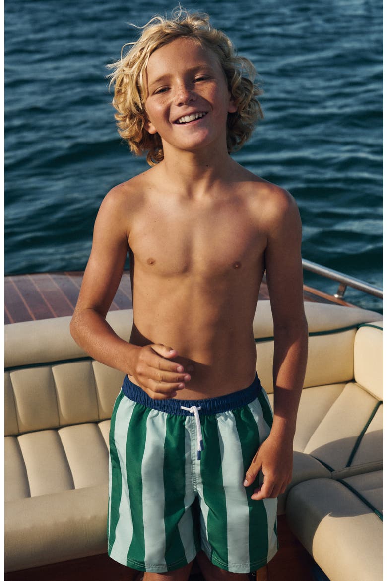 Kids' Contrast Stripe Swim Trunks, Alternate, color, CONTRAST STRIPE