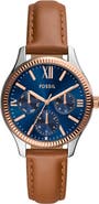 Fossil Rye Multifunction Leather Strap Watch, 36m.