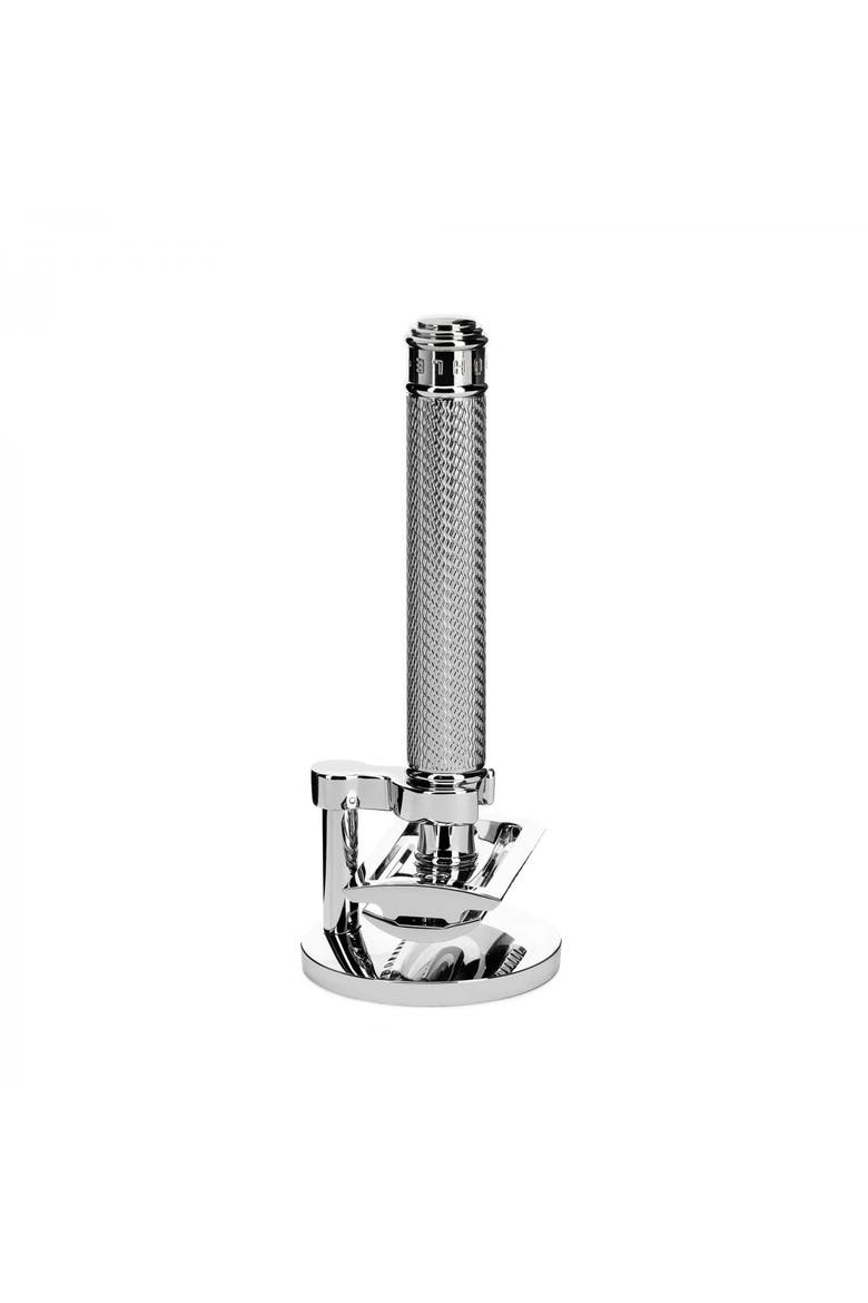 Traditional Metal 2-Piece Shaving Set R89 Safety Razor & Stand, Main, color, Chrome