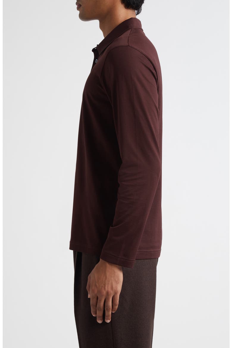 Long Sleeve Supima® Cotton Polo, Alternate, color, BAKELITE