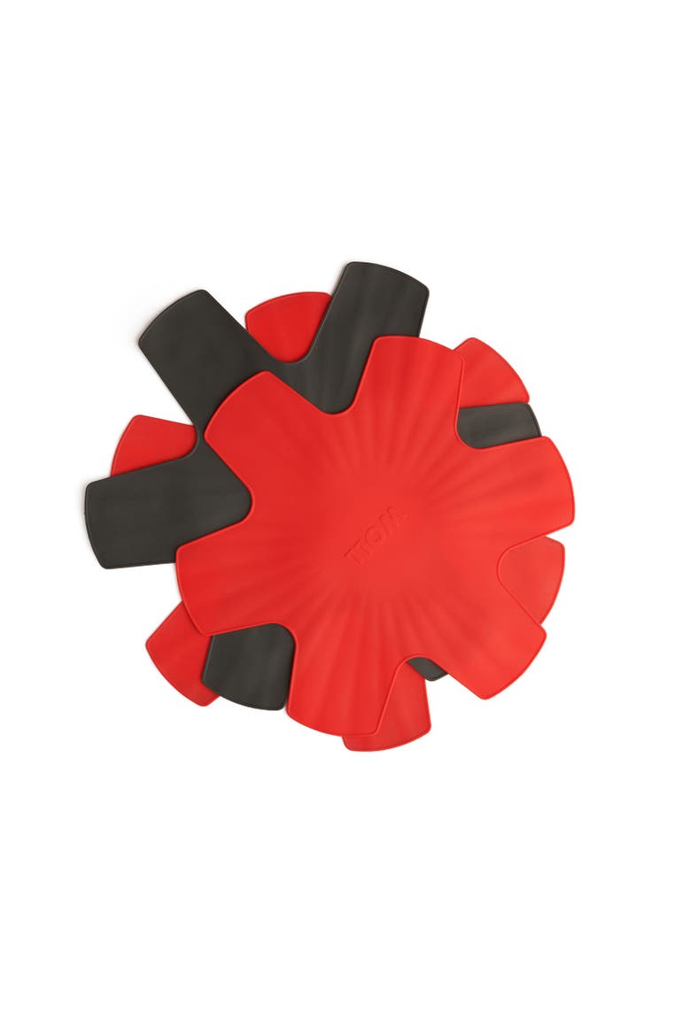 Silicone Pan Protectors 3 Piece Set, Red & Gray, Alternate, color, Black