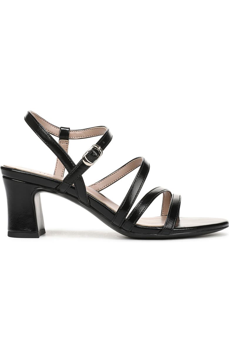 Naturalizer Nellie Block Heel Sandal, Alternate, color, Black Faux Leather