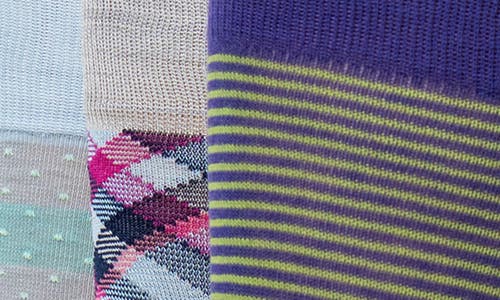 Lorenzo Uomo Assorted 3-pack Crew Socks In Brown