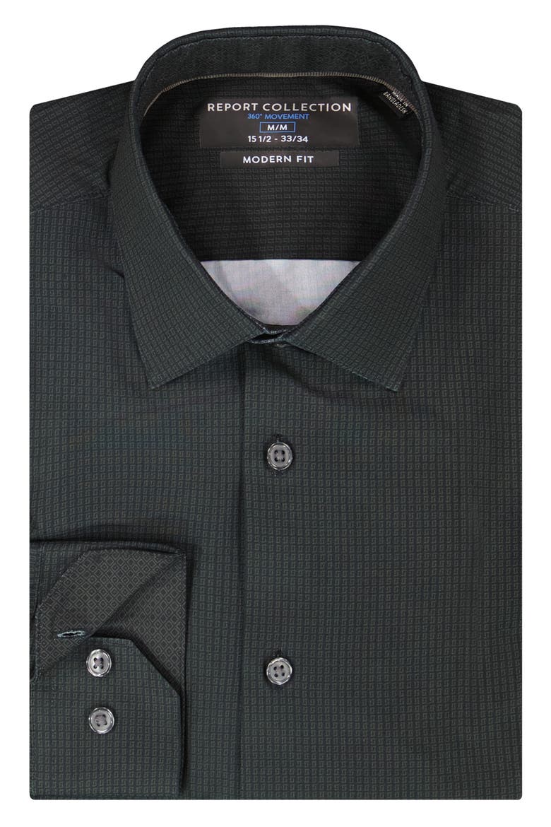 Slim Fit 4-Way Stretch Button-Up Shirt, Alternate, color, BLACK