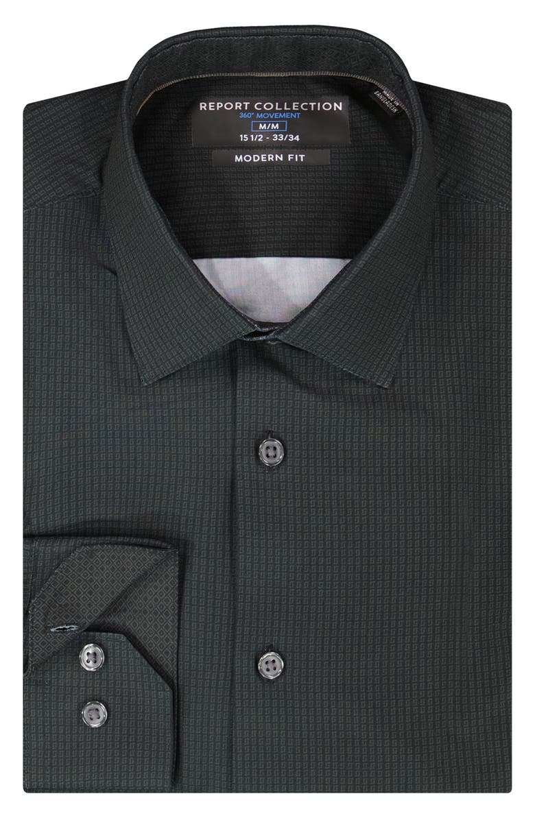 Report Collection Slim Fit 4-Way Stretch Button-Up Shirt, Alternate, color, Black