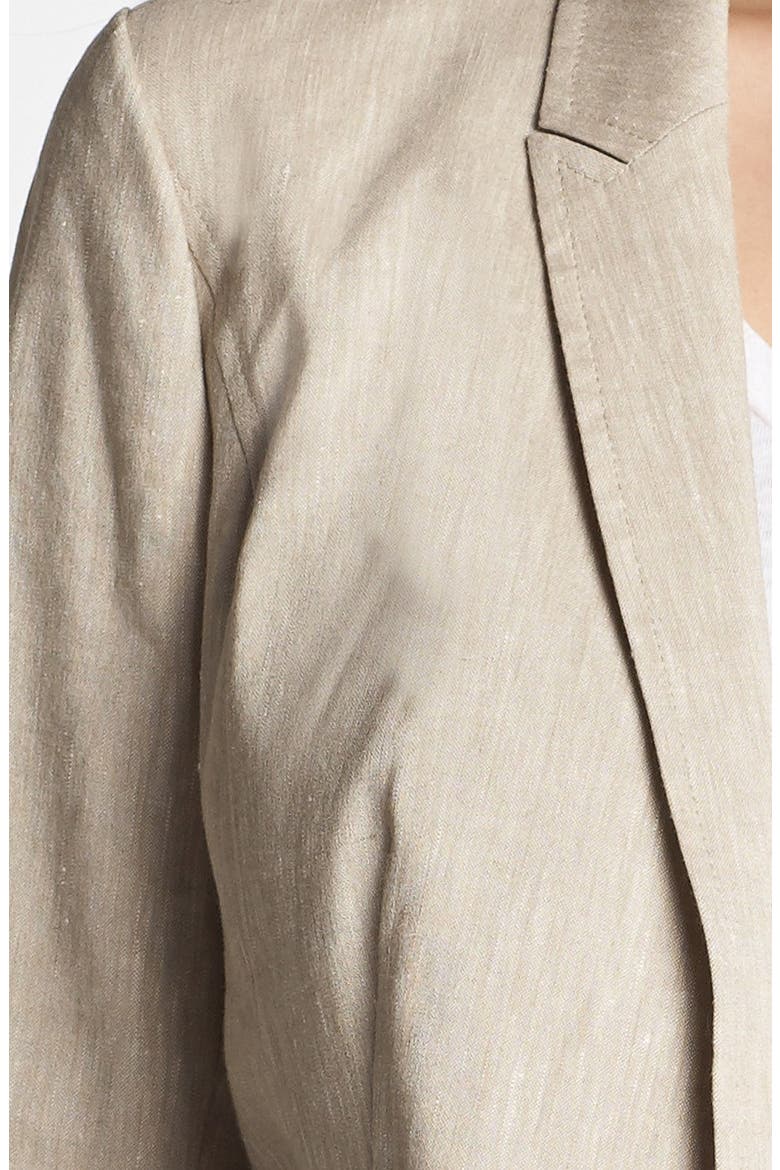 Linen Blend Blazer, Alternate, color, KHAKI