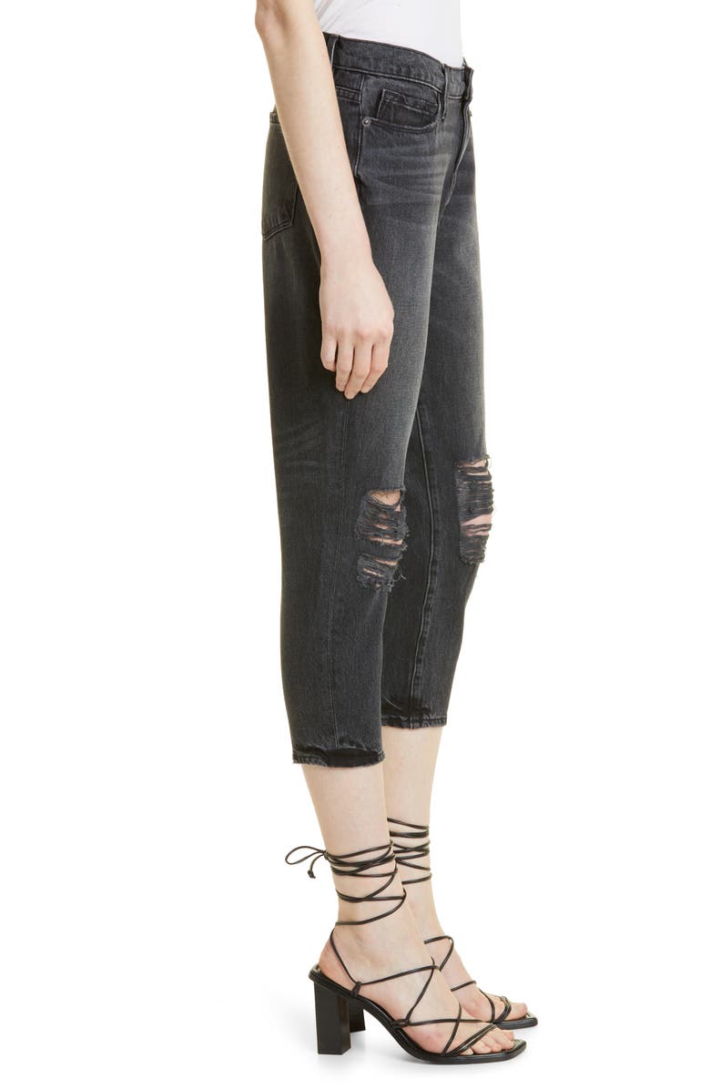 FRAME Le Garcon Ripped Crop Straight Leg Boyfriend Jeans, Alternate, color,