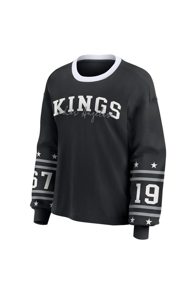 Women's WEAR by Erin Andrews Black Los Angeles Kings Long-Sleeve Sport T-Shirt, Alternate, color, Black