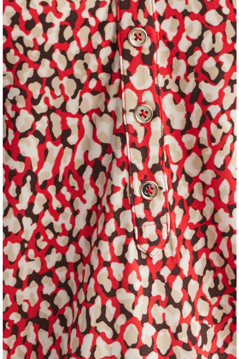 Abstract Print Button-Up Shirt, Alternate, color, BEGONIA RED MLT