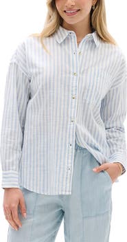 Hatley Relaxed Fit Stripe Cotton Button-Up Shirt