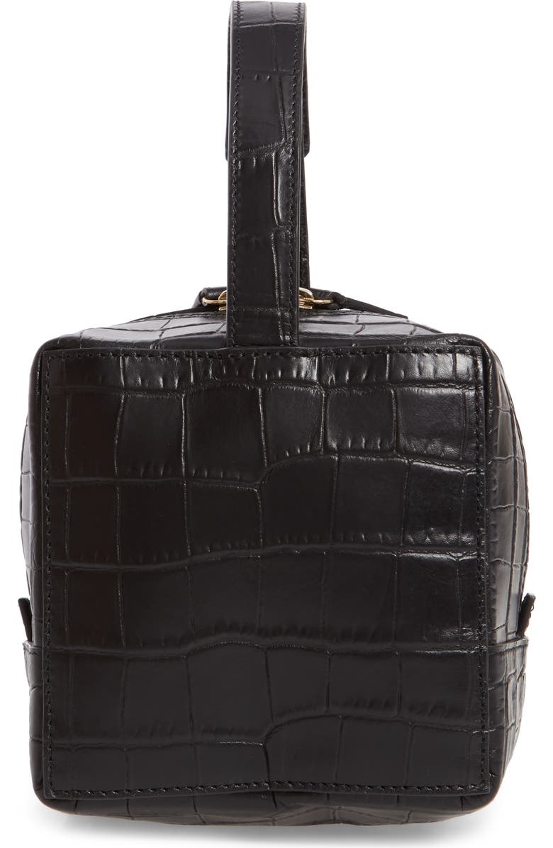 FRAME Les Second Cube Croc Embossed Leather Satchel, Alternate, color,