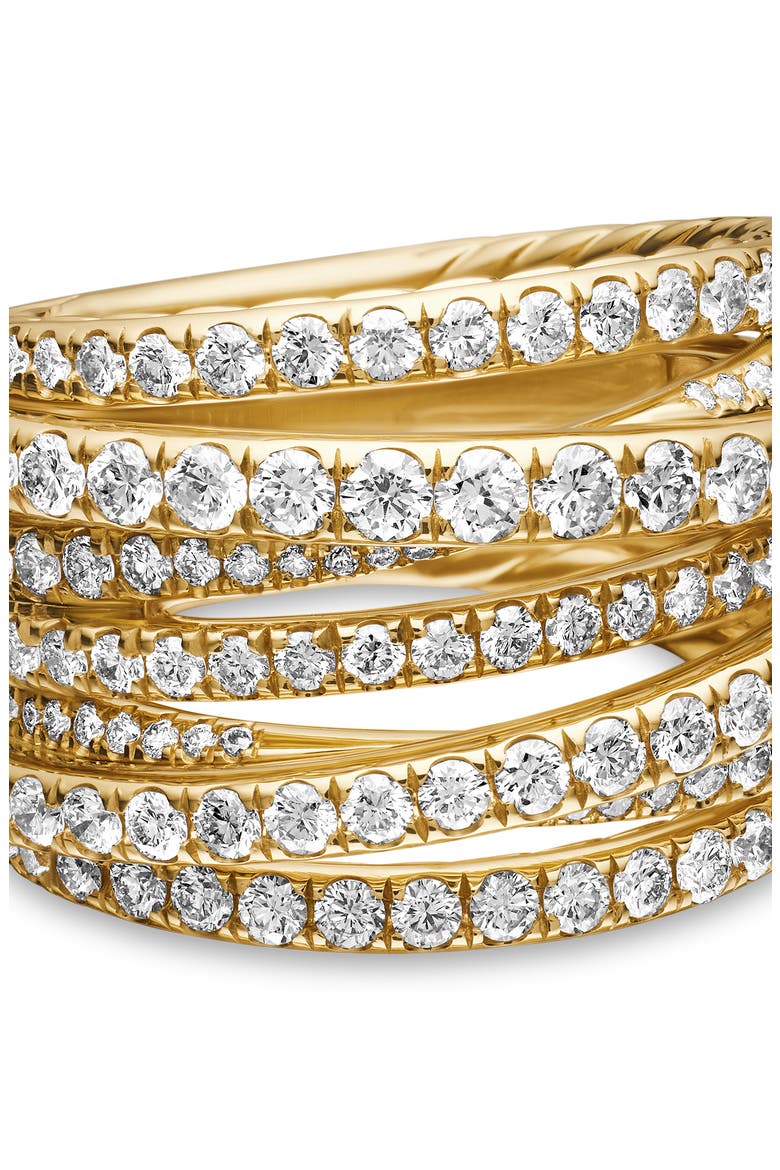 Pavé Crossover Ring in 18K Yellow Gold with Diamonds, Alternate, color, 18K YELLOW GOLD
