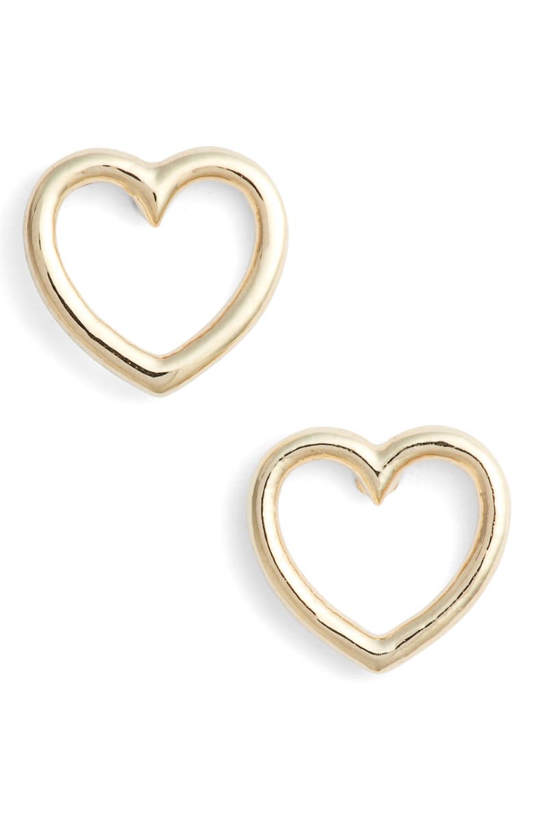Estella Bartlett Small Open Heart Stud Earrings, Main, color,