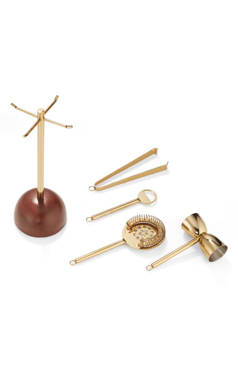 ROSELLI TRADING COMPANY Midas 6-Piece Bar Tool Set, Alternate, color, Gold