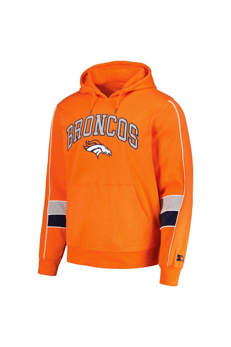 Men's Starter Orange Denver Broncos Captain Pullover Hoodie, Alternate, color, Orange