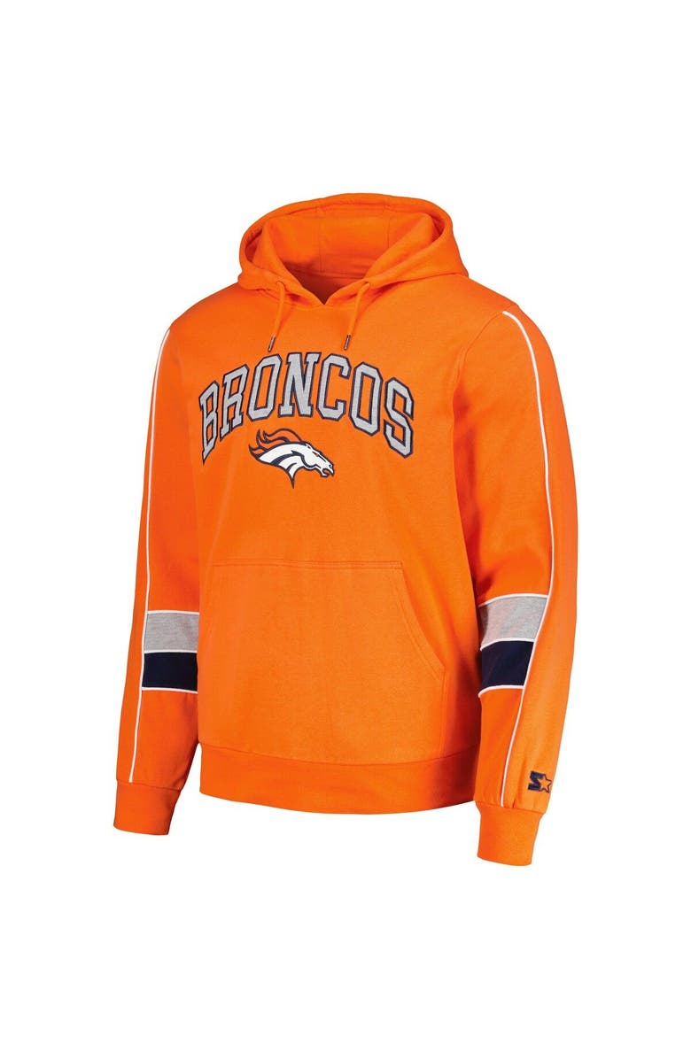 STARTER Men's Starter Orange Denver Broncos Captain Pullover Hoodie, Alternate, color, Orange