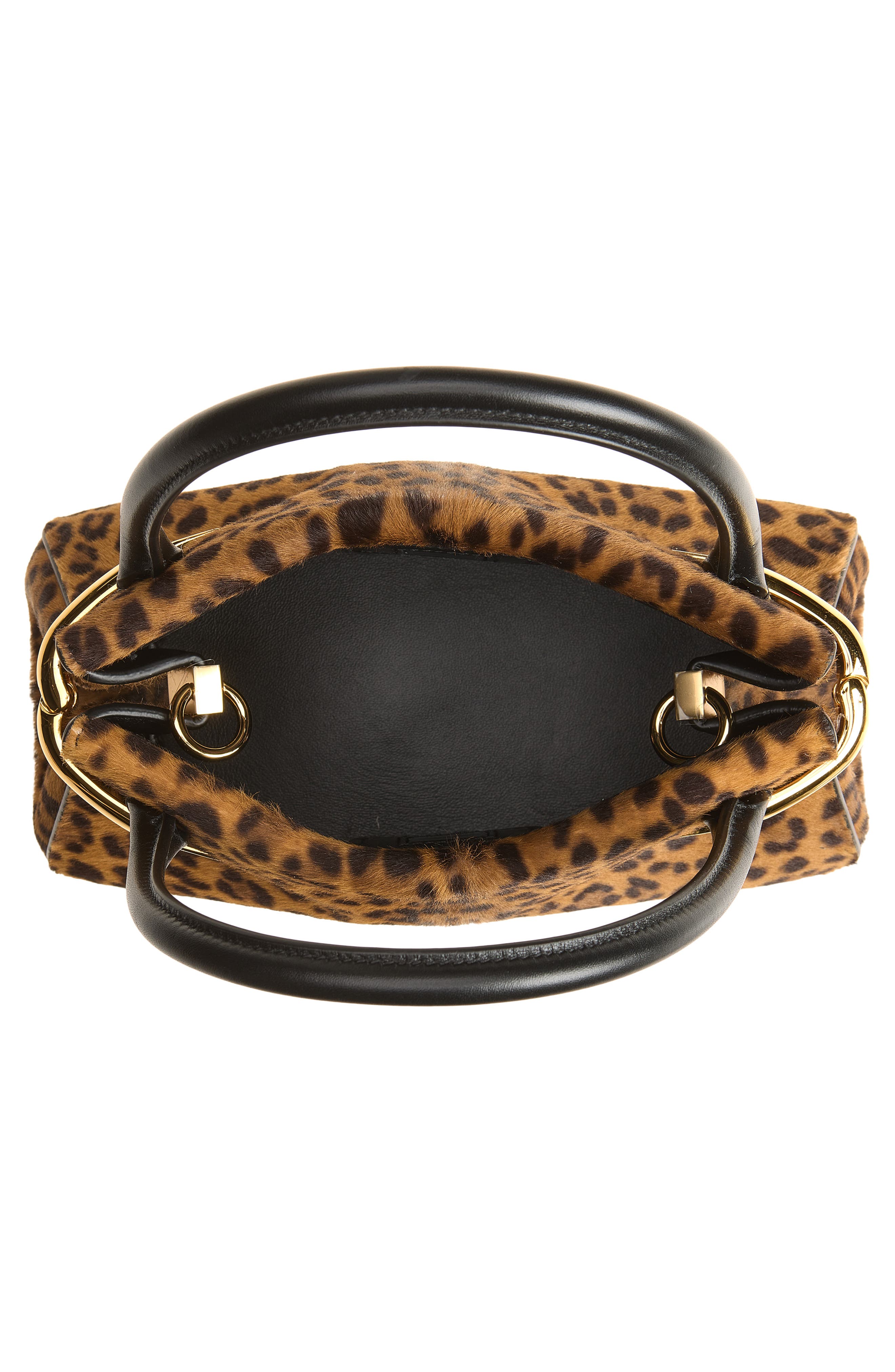 Mini Pinch Leopard Genuine Calf Hair Bag, Alternate, color, BLACK/YELLOW