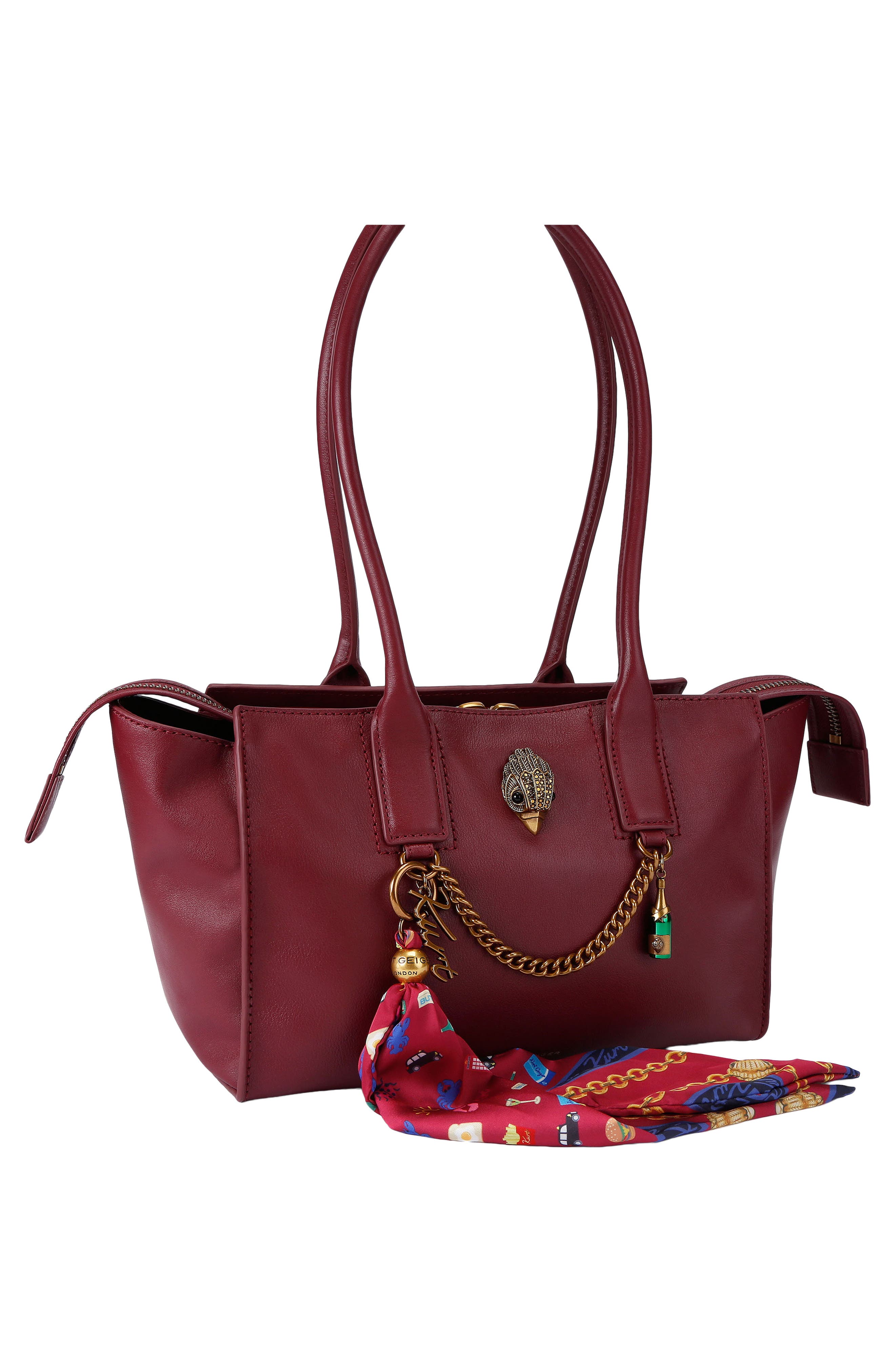 Small Sloane Leather Shopper, Alternate, color, OPEN RED