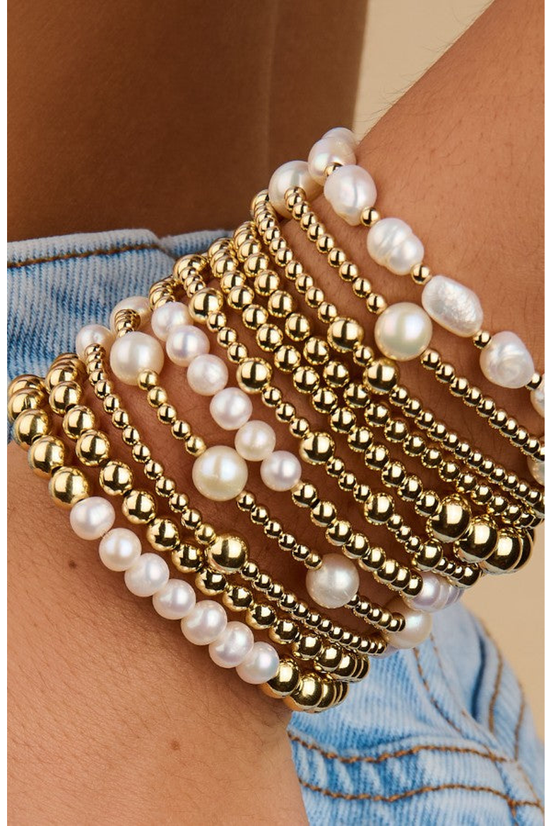 Elliot Pearl Bead Bracelet, Alternate, color, Gold / White