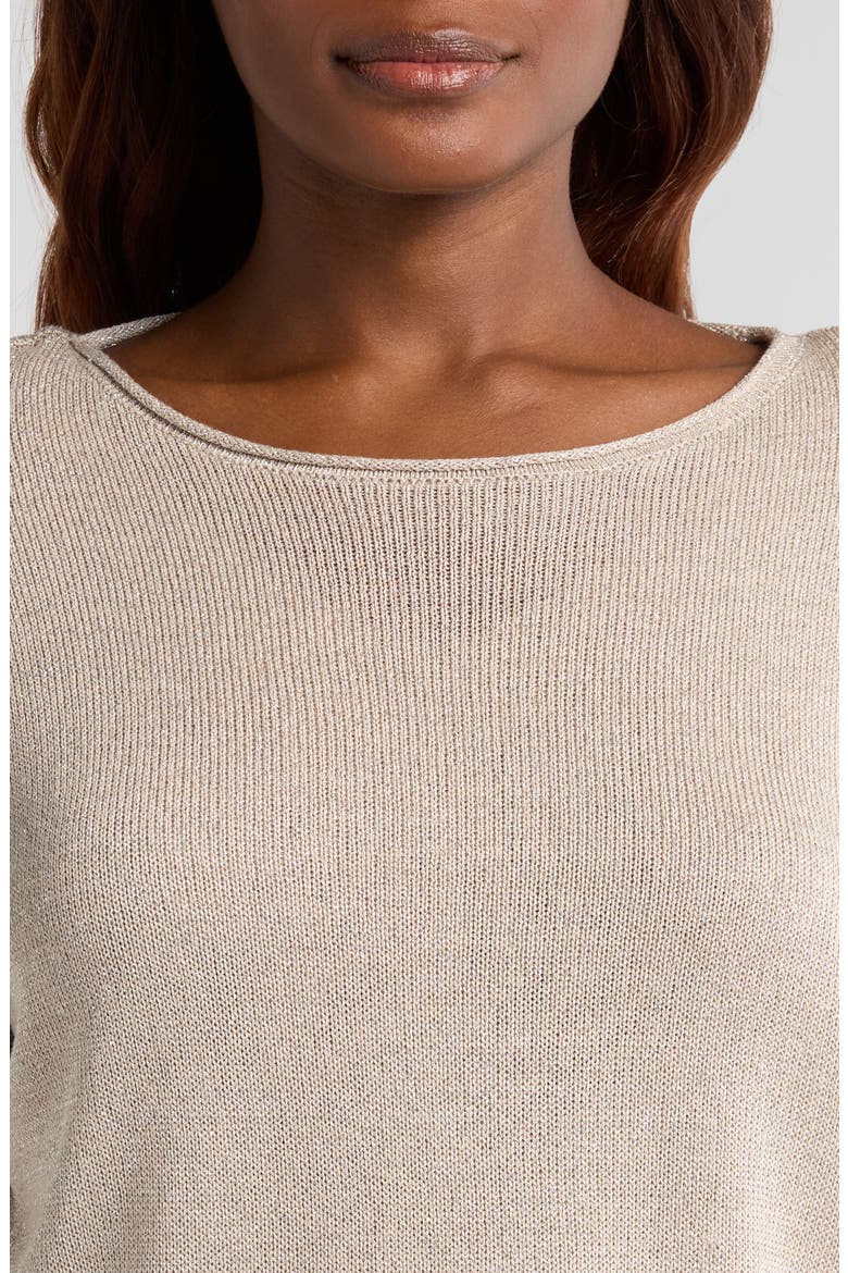 Metallic Long Sleeve Midi Sweater Dress, Alternate, color, MOONSHINE