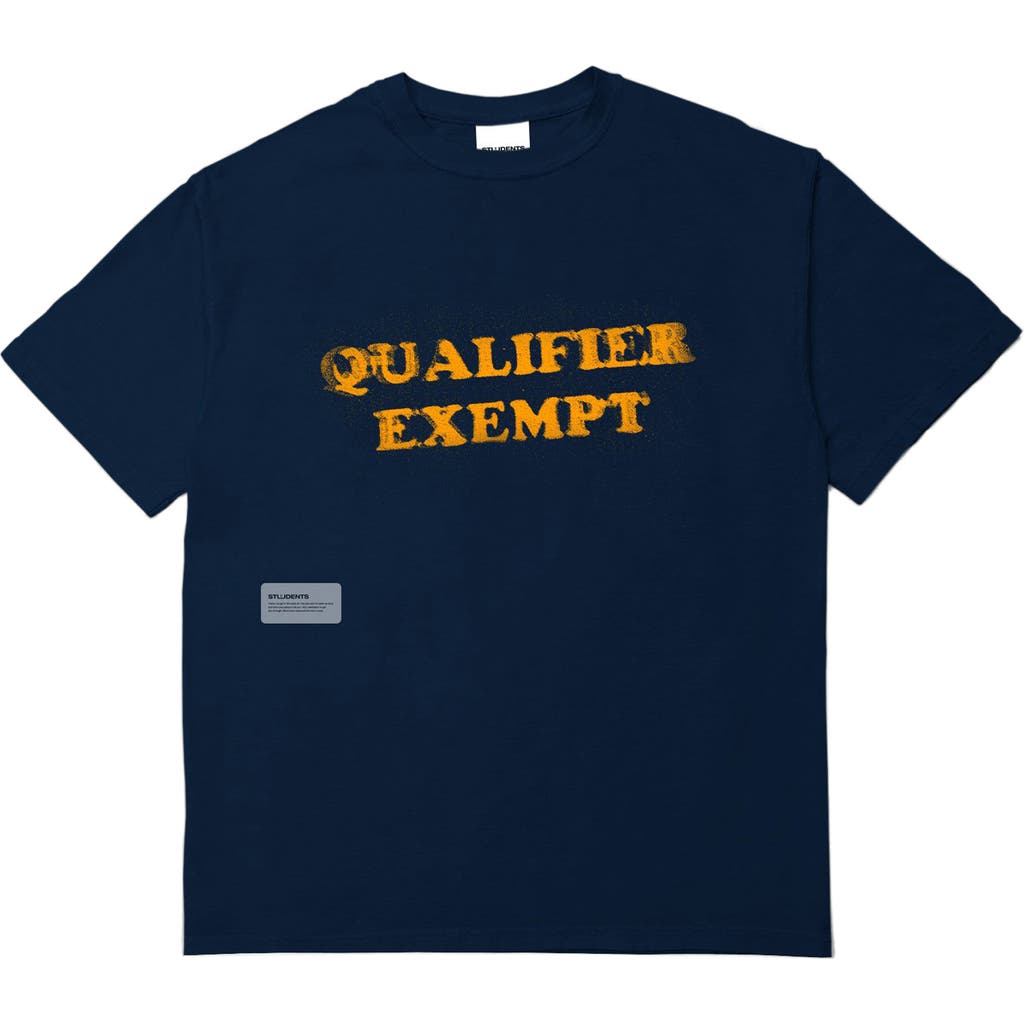 Students Qualifier Exempt Graphic T-shirt In Blue