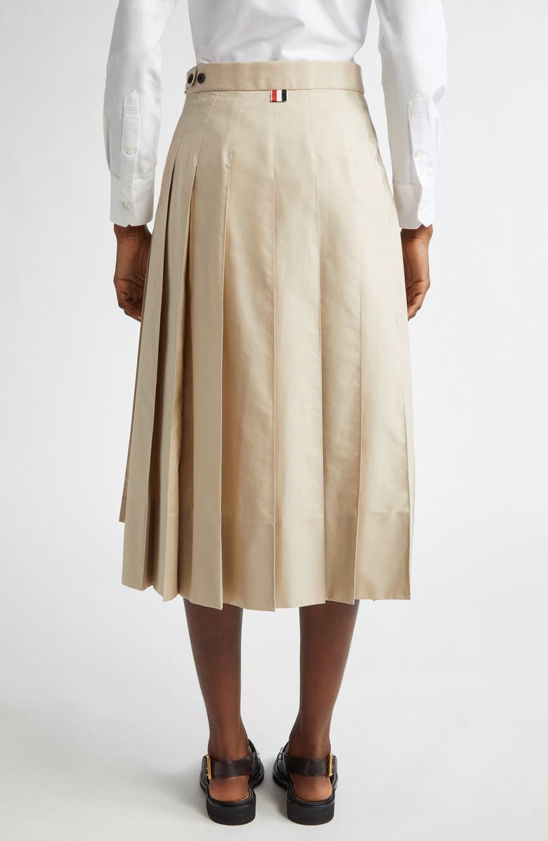Thom Browne Drop Back Pleated Skirt, Alternate, color, Khaki