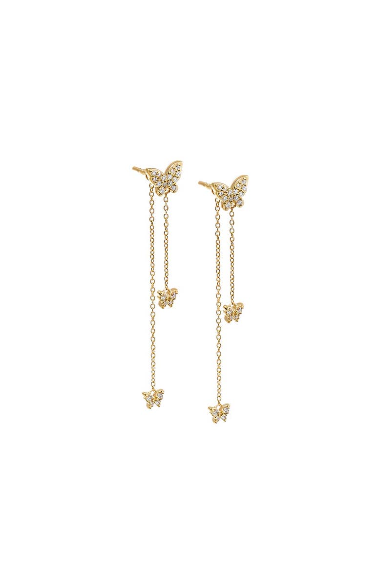 BY ADINA EDEN Diamond Chain Drop Stud Earring 14K, Main, color, 